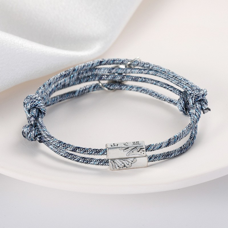2 Pcs Gelang Magnet Couple Gelang etnik bead Tali Attract Braided Bracelet untuk Pasangan-15