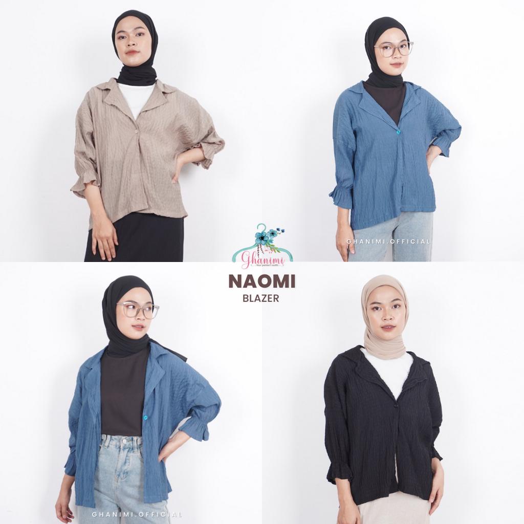 Ghanimi - Naomi Blazer / Jas Crinkle / Blazer Polos / Blazer Kerja / Blazer Santai / Blazer Formal Casual / Blazer Timeless / Blazer 3/4