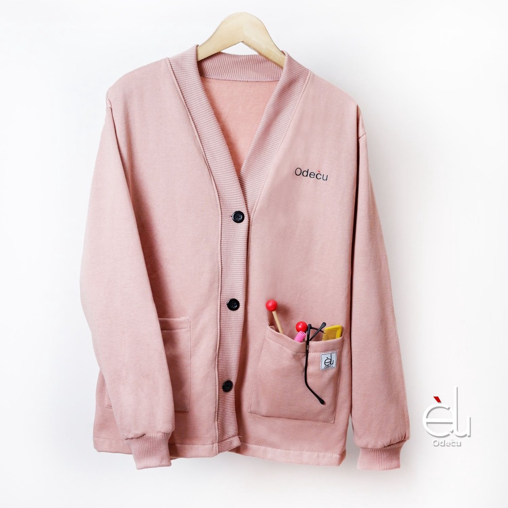 ODECU CARDIGAN FLEECE DUSTY PINK