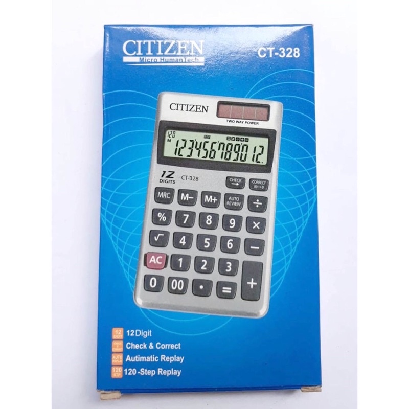 

KALKULATOR CITIZEN CT 328 - KALKULATOR 12 DIGIT - CHECK AND CORRECT - UKURAN MINI - MURMER