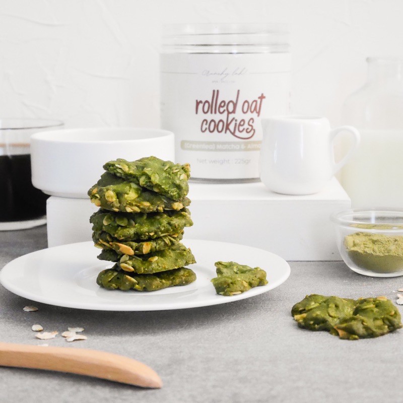 

Cookies sehat rendah kalori - Greentea Matcha Almond