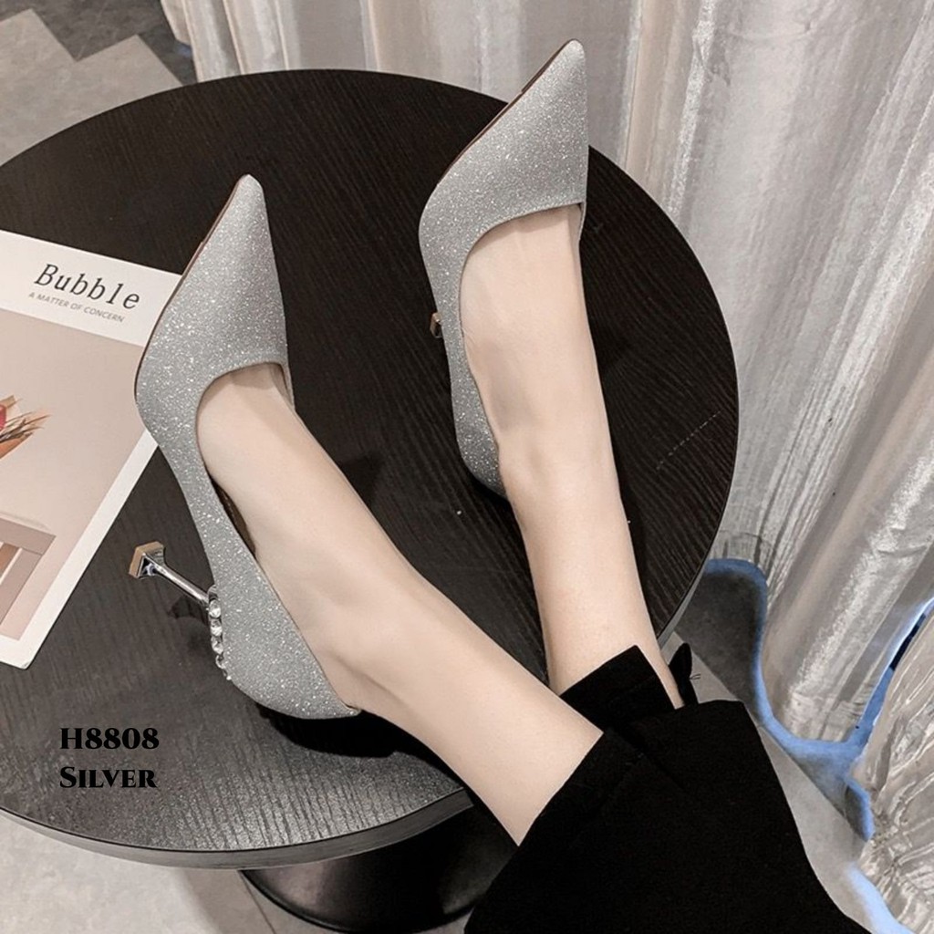 RESTOCK WYN SEPATU HEELS STILETTO DIAMOND KOREA H8808