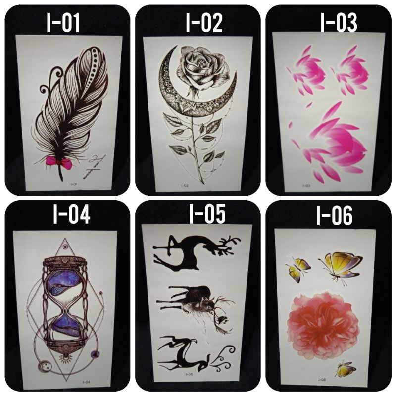 Seri I tato 6x10 Temporary tato temporer Tulisan Kanji (BELI 5 FREE 1)