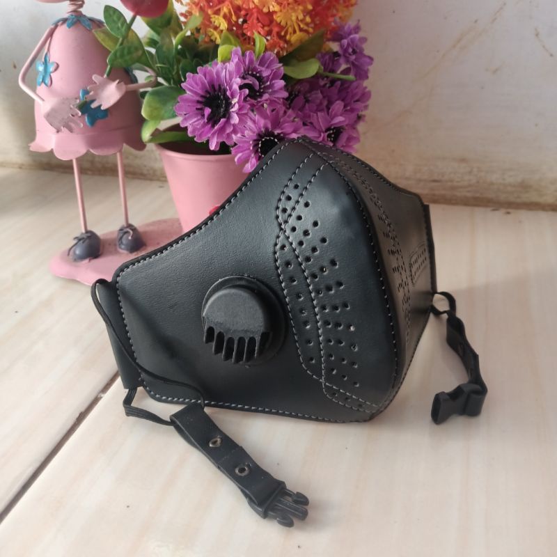 Masker mulut kulit sintetis pria - masker rider biker pria terbaru