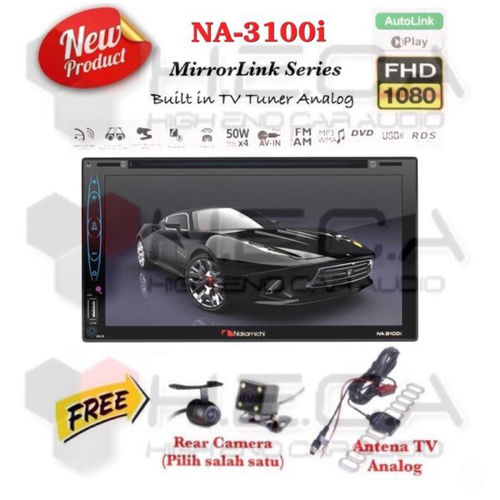 Terviral  Nakamichi NA-3100i Mirrorlink NA-3101i Tape Mobil Double Din + Camera AL02