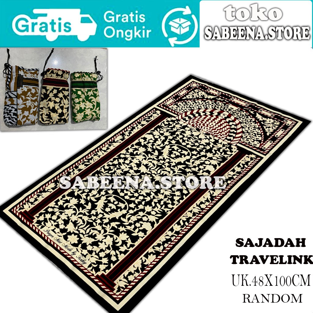 Sajadah Traveling/Sajadah Turki/Sajadah  Dewasa/Sajadah Exclusive/ukuran Medium 48 cm x 100 cm/Sajadah Tebal Sajadah Halus Sajadah Lembut Sajadah Original/ Perlengkapan Shalat/ Pakaian Muslim/ Sejadah Turki Dewasa/ Sajadah Impor Turki/ Sabeena Store