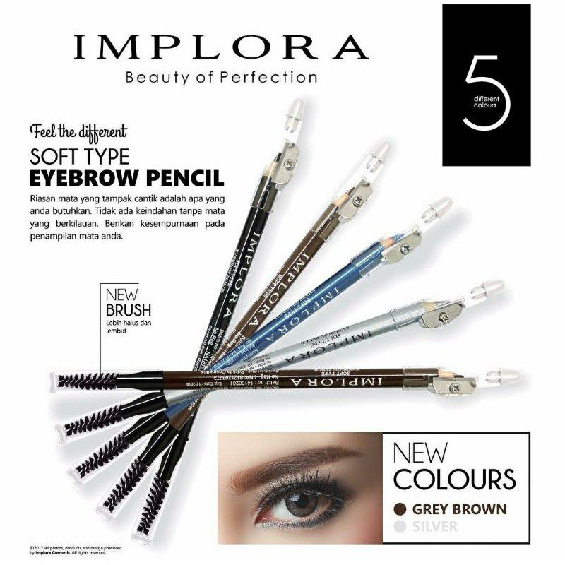 PENSIL ALIS / EYEBROW PENCIL IMPLORA 2IN1 - BEPINK OFFICIAL