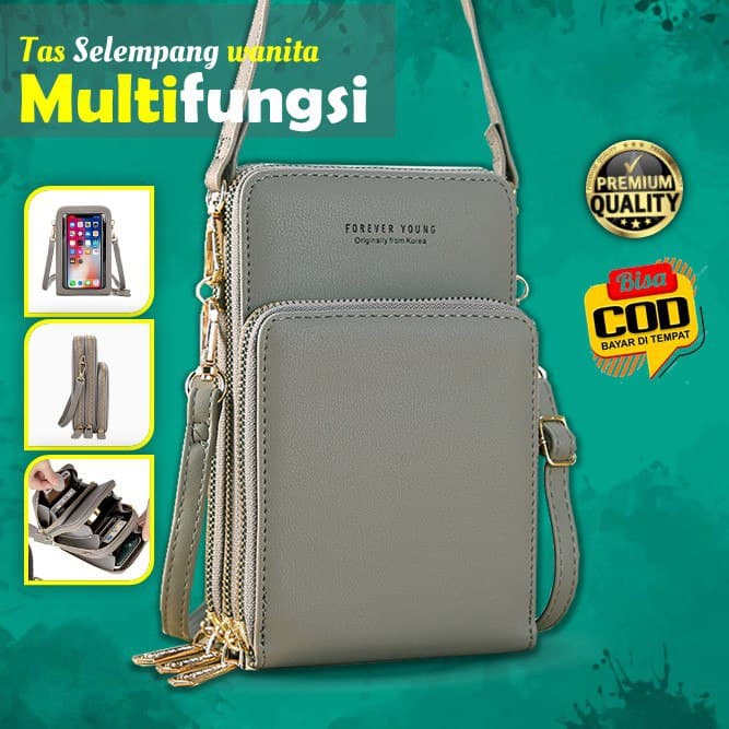 Tas Hp Multifungsi Wanita Tas Selempang Multifungsi Touch Screen Miniso