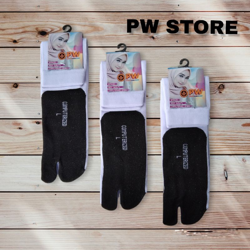 Kaos Kaki Jempol Nylon Putih Telapak Hitam Muslimah / Kaos Kaki Sekolah Jempol [J.PUTIH TPK NILON COM/AB ECER]