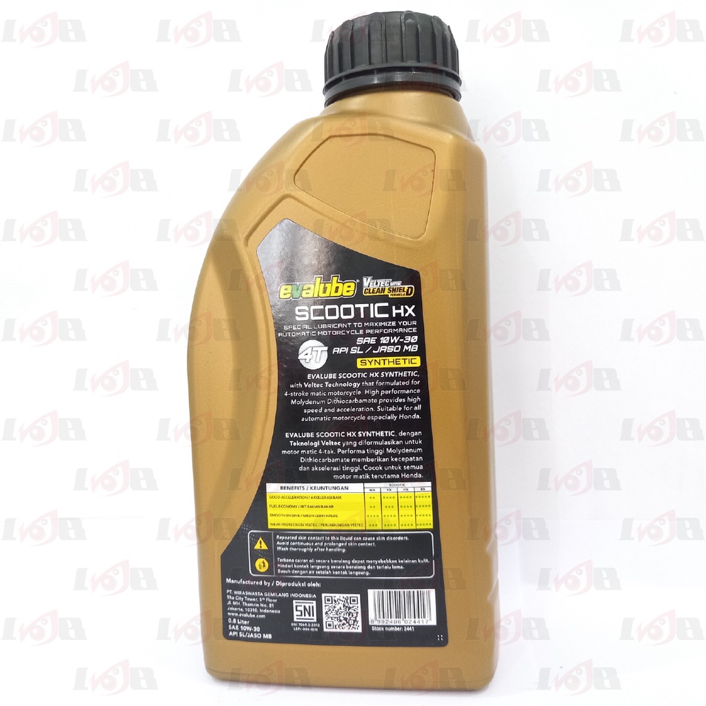 Evalube Scootic Gold YX Oli Mesin Motor Universal Oil Scooter Vespa Honda Yamaha Suzuki 4 Tax 800ml