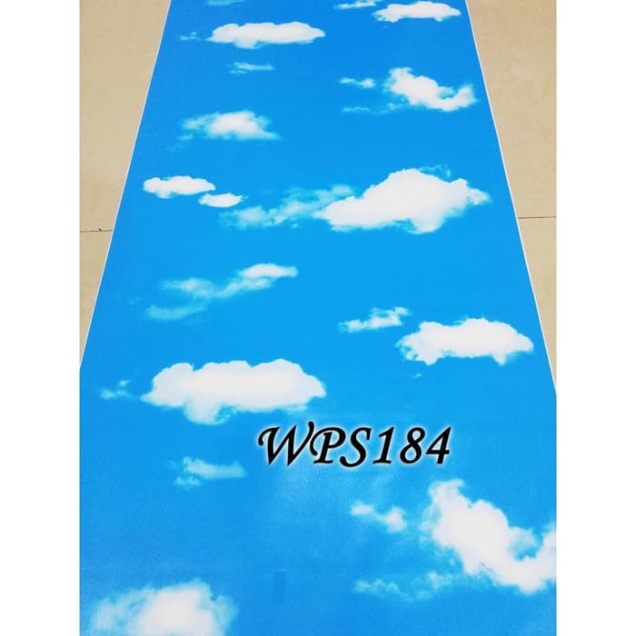 Wallpaper Stiker Dinding Motif Awan Putih Biru WPS 184 Walpaper Walpeper Wolpeper Setiker Dekorasi R