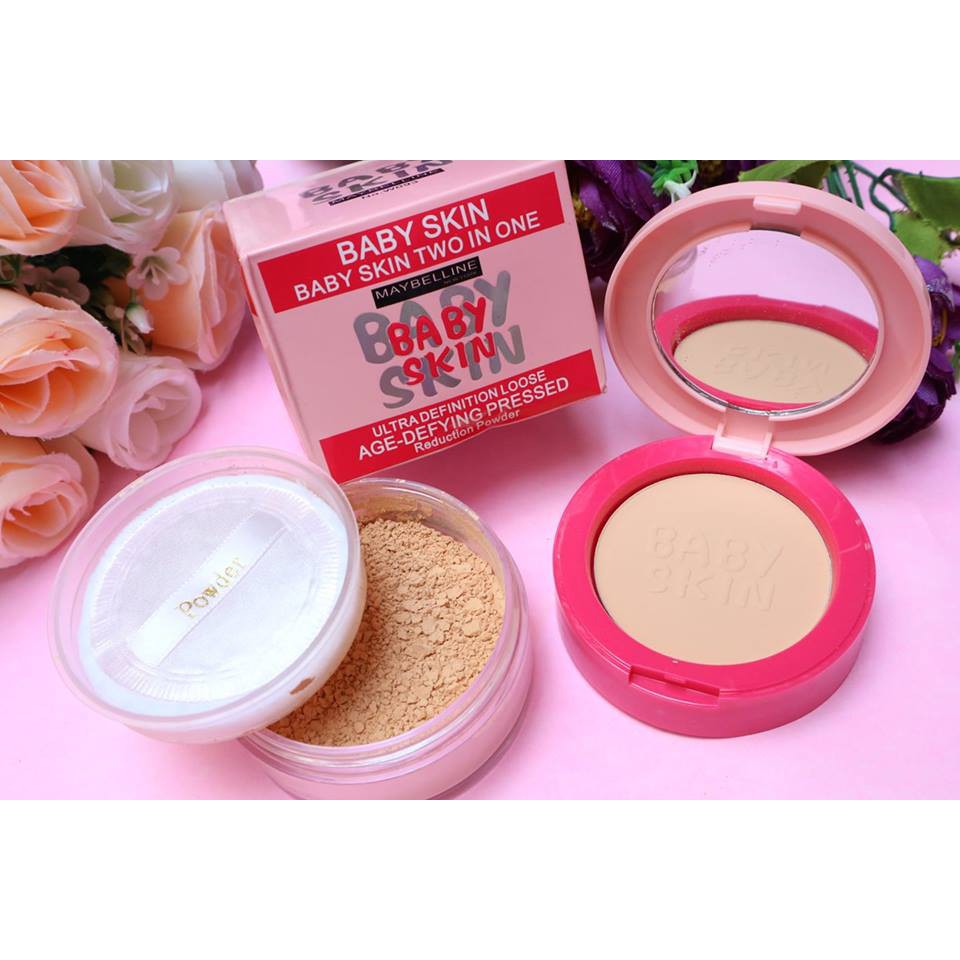 Maybelline Bedak 2in1 Baby Skin Padat Tabur