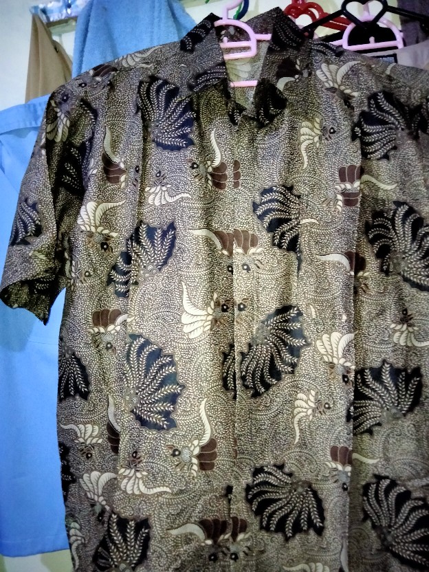 Obral Bswart Batik Hrb026 Kenongo Hem Motif Kerang Pekalongan M L Xl Batik Pria Murah Modern Grosir