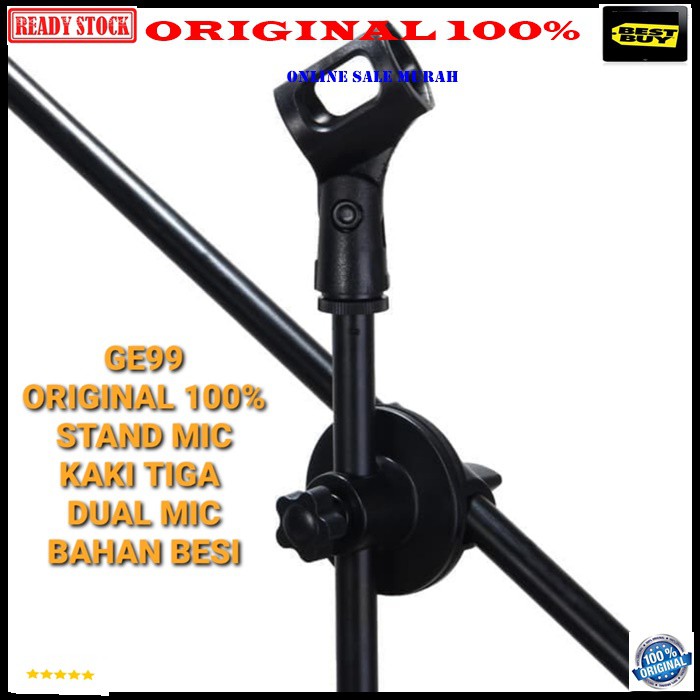 G99 ORIGINAL 100% stand mic besi tiang mik kaki tiga tripod holder standing microphone penyangga universal mikrophone pegangan tempat gantungan karaoke vocal vokalstudio audio sound system profesional pro G99  STAND MIC KAKI TIGA BESI  BISA SEGALA JENIS M