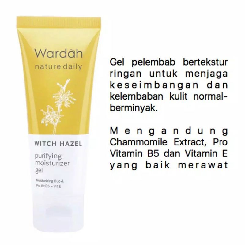 WARDAH NATURE DAILY WITCH HAZEL PURIFYING MOISTURIZER GEL 40 ML