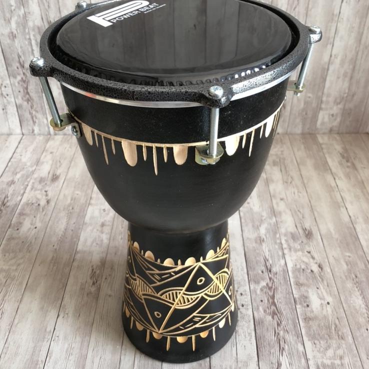 Harga TERMURAAH.. Kendang Gendang Jimbe Darbuka Pakai Mika 8 Inch Ukir Super Black Berkualitas
