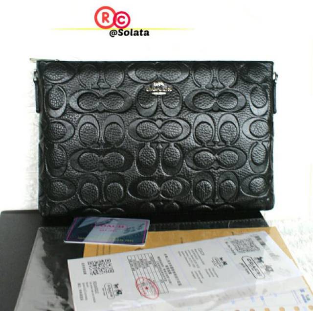 Clutch Coach Pria Wanita Handbag Kukit Asli Clutchbag