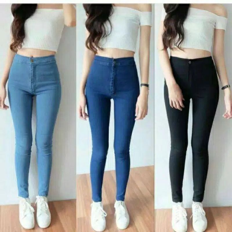 Celana higwaits cewek polos /Celana Boyfriend Highwaist wanita