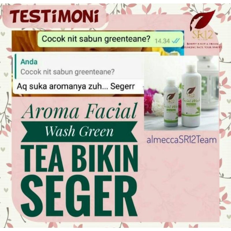 SABUN JERAWAT Facial Wash Green Tea SR12 Herbal Skincare Mengatasi Jerawat SABUN cuci muka pembersih wajah