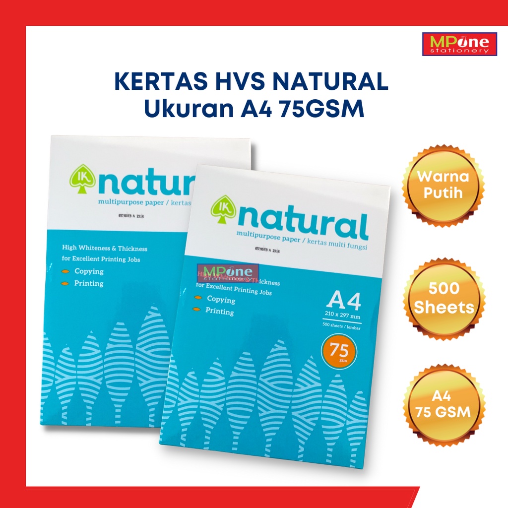 

Kertas HVS Natural Ukuran A4 75 GSM / Kertas NVS A4 - 75 GSM