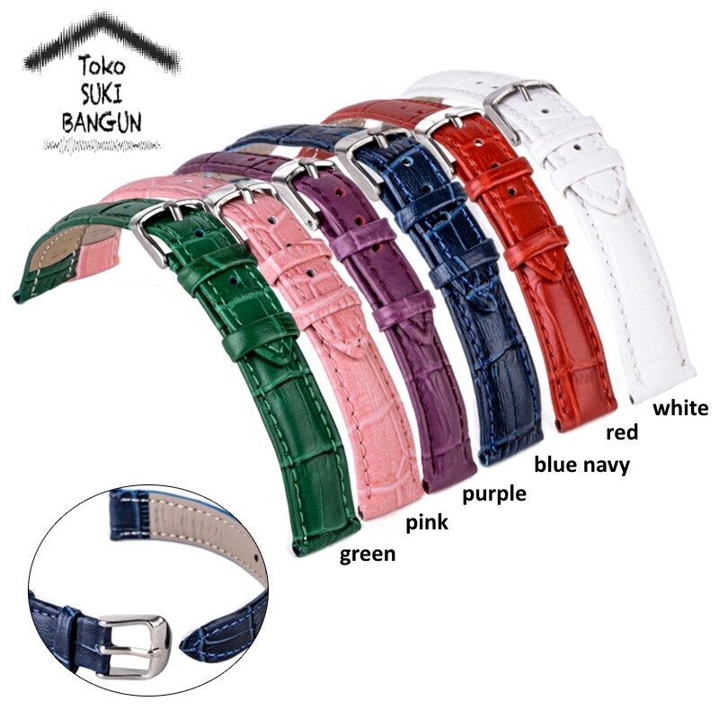 TALI JAM 20mm Bamboo COLOR Kulit Leather Buckle Watch Band Strap