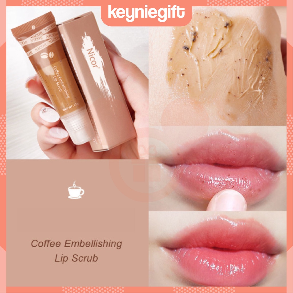 Nicor Coffee Lip Scrub Bibir Halus Wangi Kopi Lip Care Exfoliator Original XX013