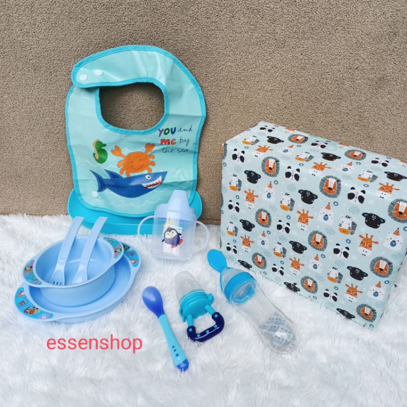 Kado Bayi Peralatan MPASI alat makan bayi mangkok sendok baby feeder celemek bib hampers bayi