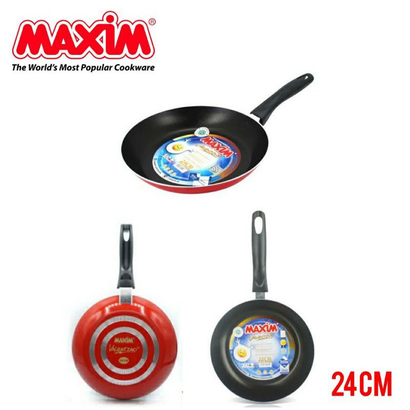 Telfon Maxim Frypan [24 Cm] / Teplon Gagang Wajan Penggorengan Anti Lengket