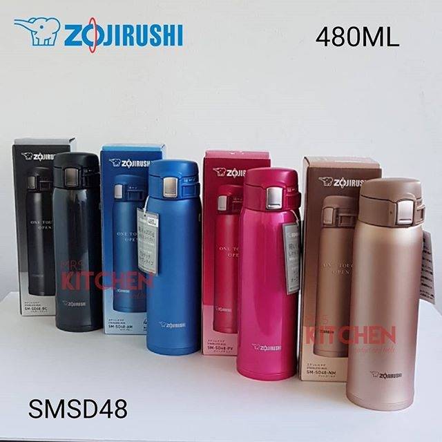 ZOJIRUSHI THERMOS TERMOS STAINLESS MUG ONE TOUCH ORIGINAL 480ML -SMSD48
