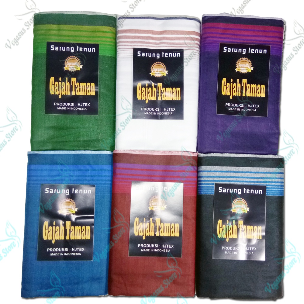 Kain Sarung Jumbo Dewasa untuk sholat-Kain Sarung Pria Dewasa Motif Warna Random Size Jumbo 105x115cm -Sarung Jumbo Box Gajah Taman-Vegasus Store(COD)