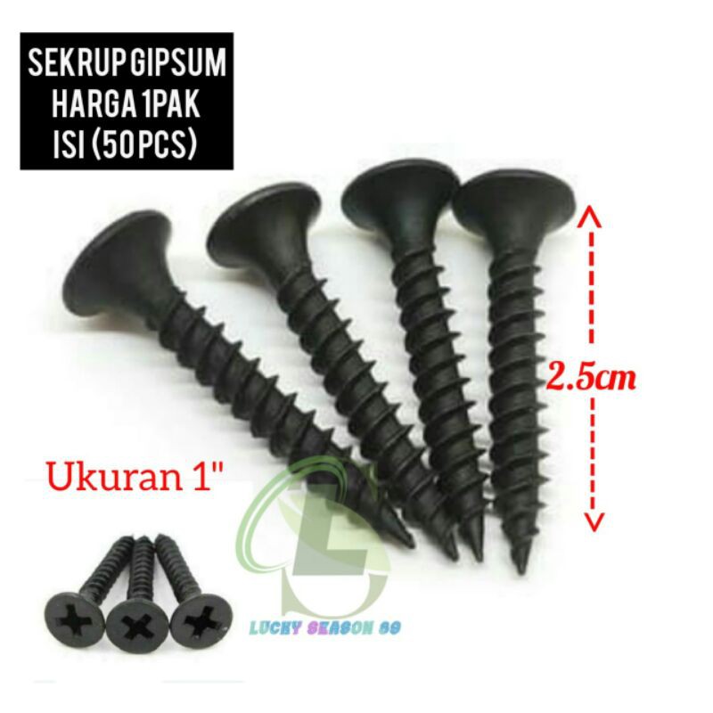 Sekrup Gypsum 6x1 Isi 50 Pcs/Sekrup Gypsum/Drywall Screw