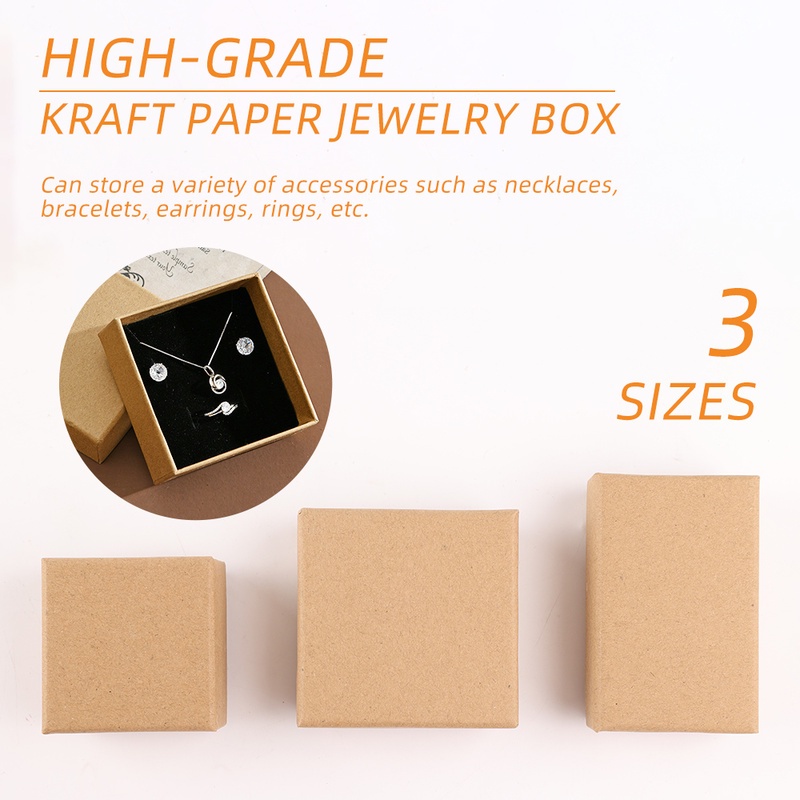 [Kraft Paper Jewelry Box for Rings, Necklaces, Earrings, Bracelets] [Jewelry Storage Organizer Case]