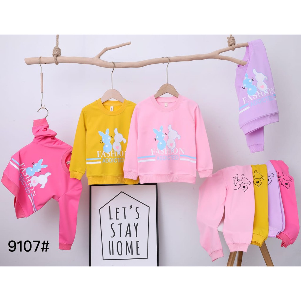 Stelan Anak Perempuan Import Usia  1 - 2 Tahun Batita | Sweater Setelan Anak Cewek | Baju Switer Stelan Anak Perempuan Import 1 - 2 Tahun