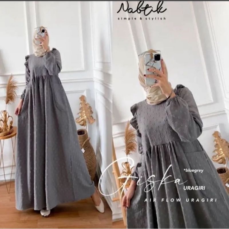 Gamis Giska Super Jumbo Muat BB 100kg/ Gamis polos uragiri oversize