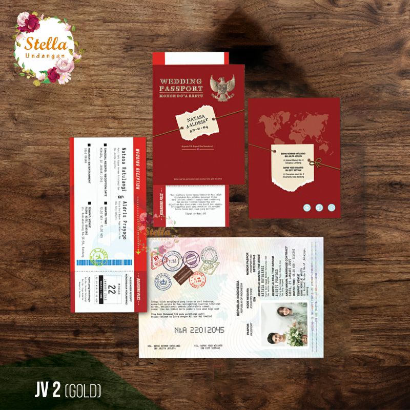 Blangko undangan Java Card JV 02 Gold/Blangko undangan Kosongan