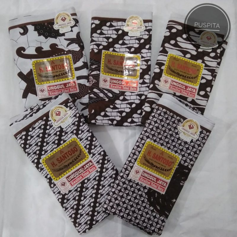 Kain Jarik Batik Cap H santoso A Putih