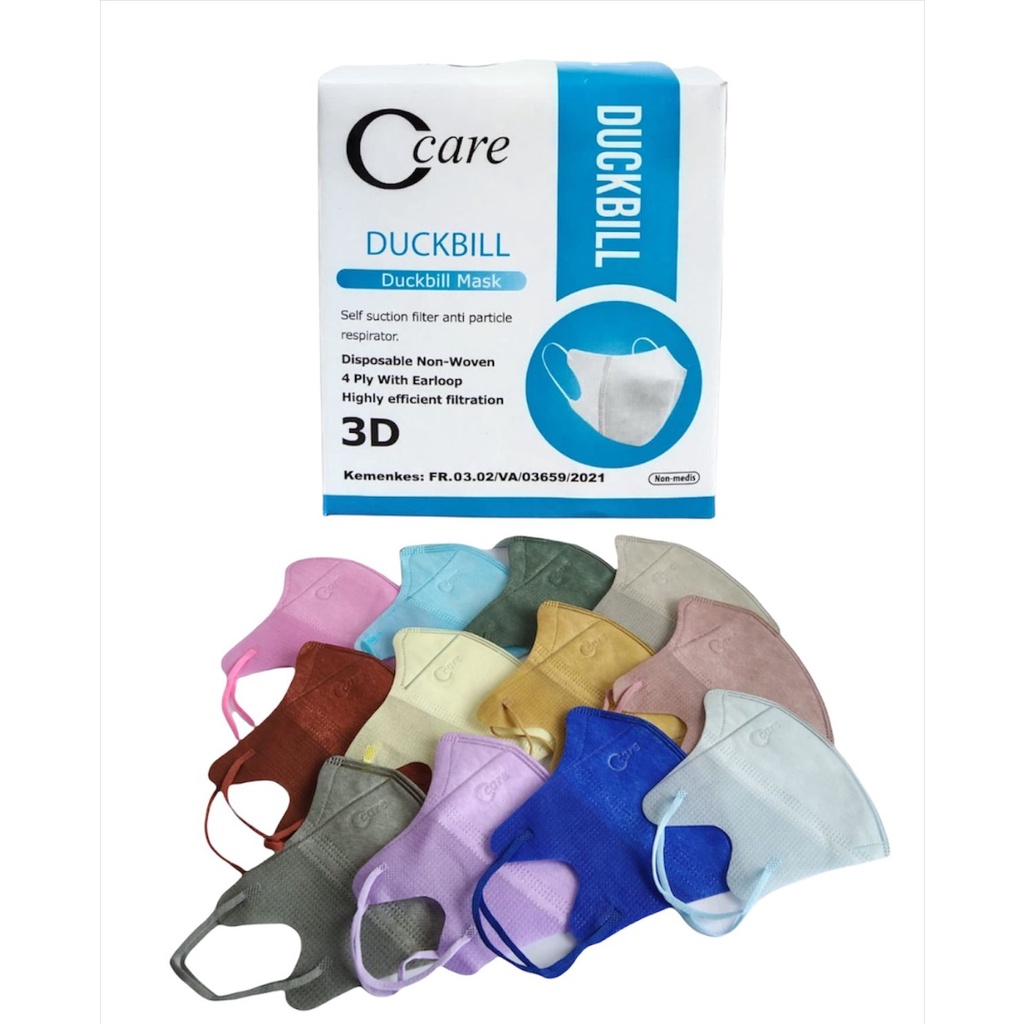 MASKER DUCKBILL DEWASA CCARE 4 PLY WARNA ISI 50 PCS [SWEETSPACE]