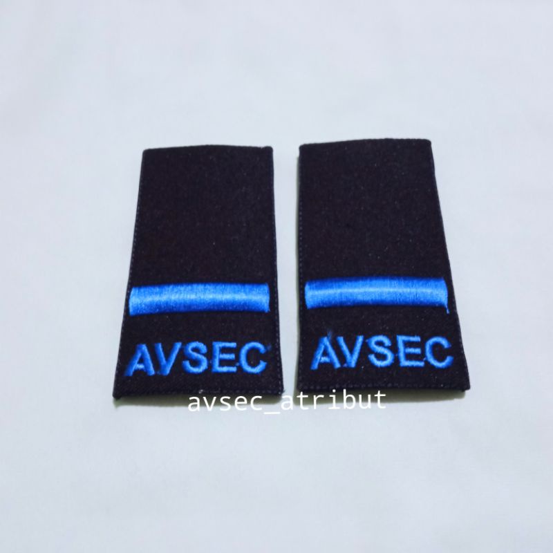 BAR AVSEC BALOK I BIRU BORDIR/PANGKAT AVSEC/ATRIBUT AVSEC