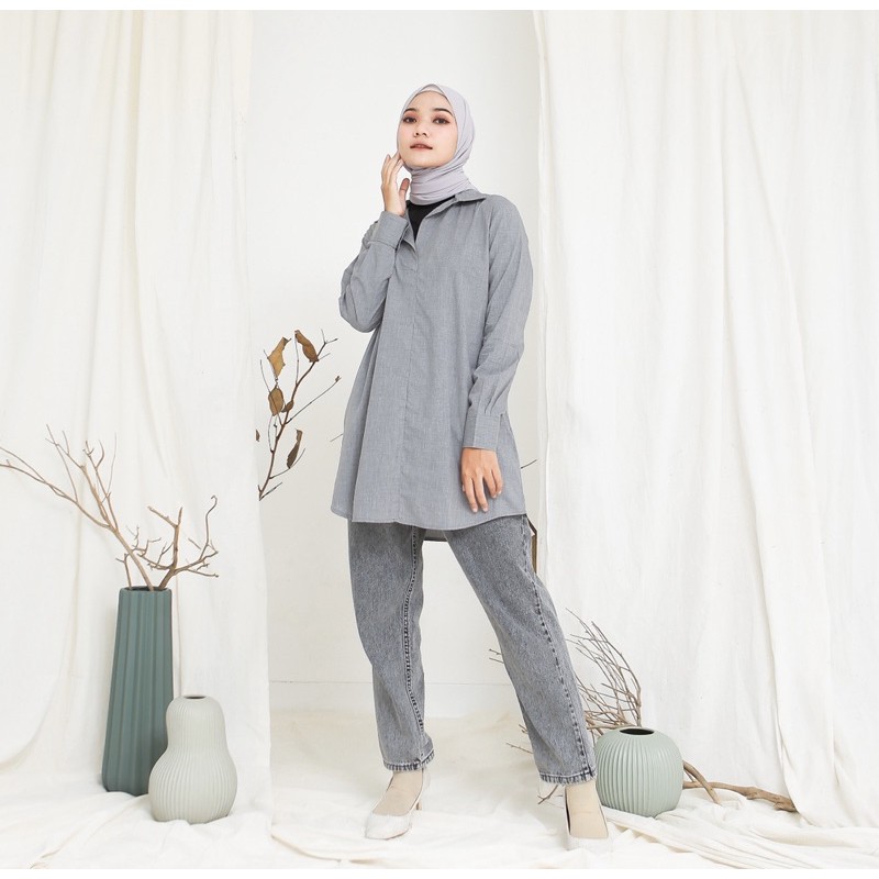 Kemeja Casual Wanita / Cotton shirt dress wanita