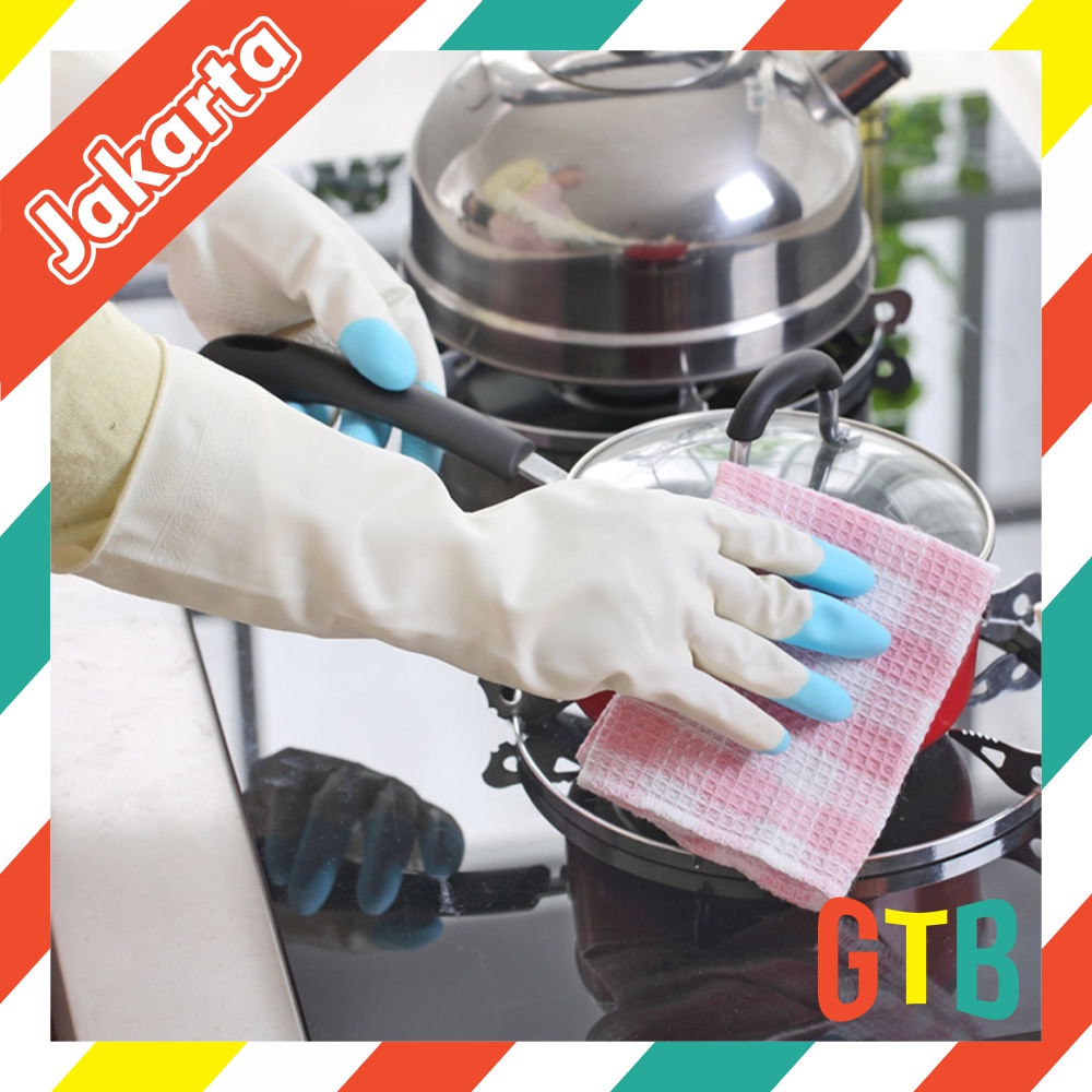 ❤GTB❤ Sarung tangan karet cuci piring anti air Rubber glove murah R738 R739