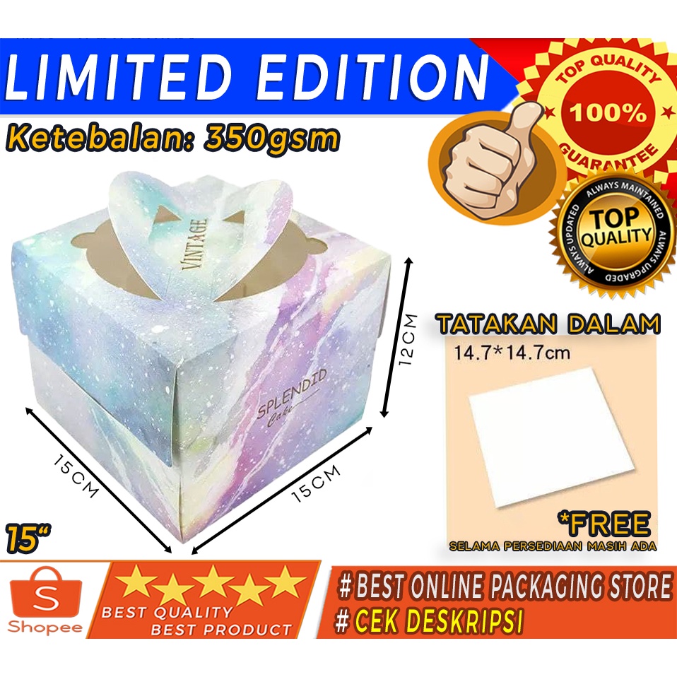 

DUS KUE KERTAS CANTIK UKURAN 15X15X12CM - JP1509