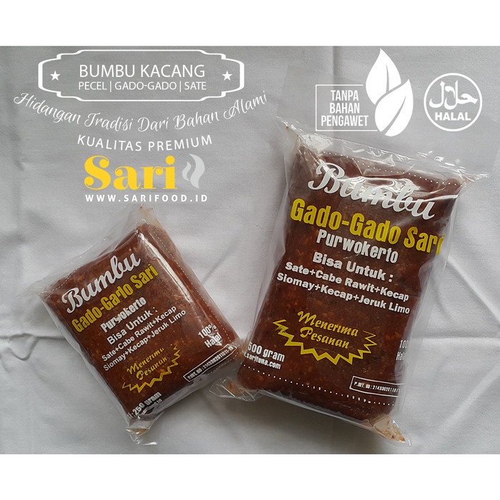 

Siap Kirim Bumbu Kacang Sari Purwokerto 250 Gr. Gado-Gado, Pecel, Siomay, Sate