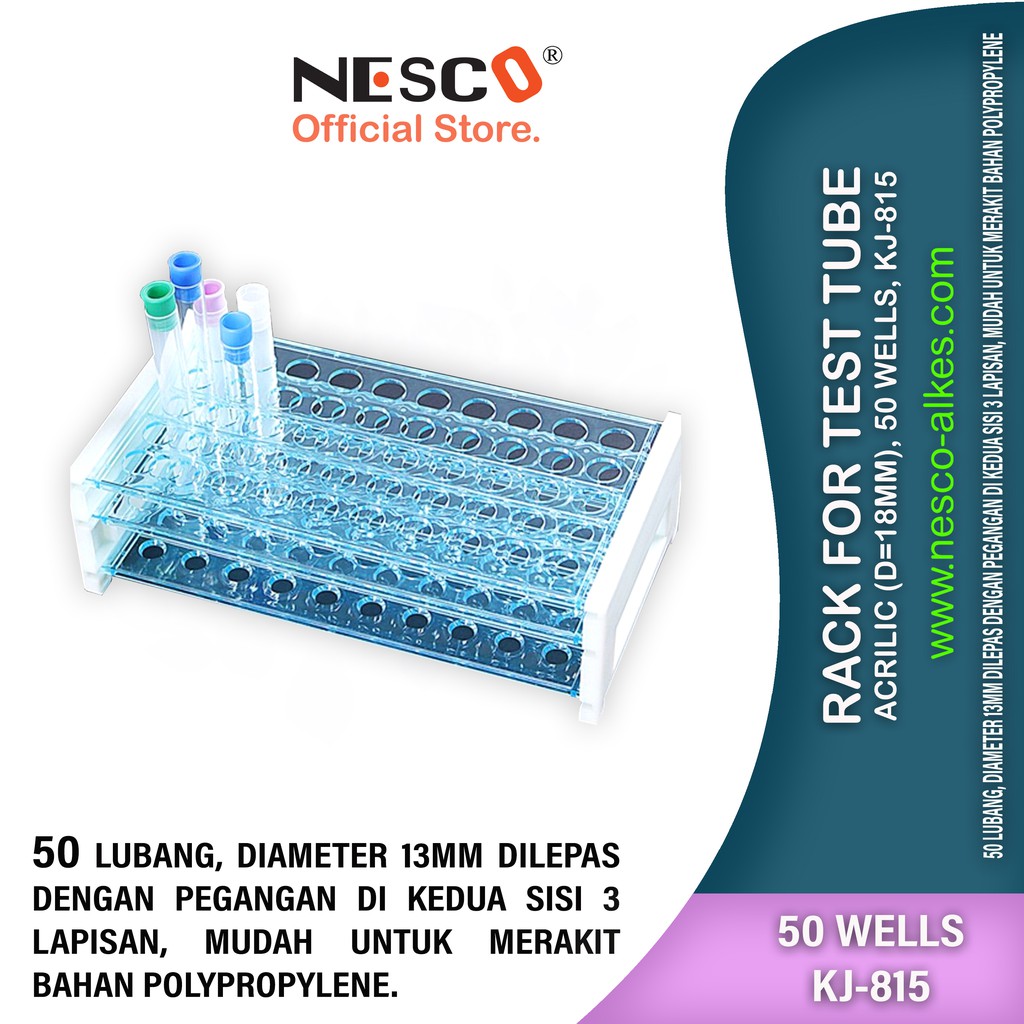 Nesco, Rack For Test Tube Acrilic (d=13-18mm), 40-50 wells, FM, Best Seller