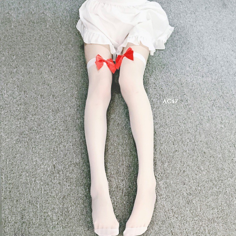 [STOCK TERBATAS] STOCKING SEXY KAOS KAKI SEMI TRANSPARAN NURSE PUTIH AC17