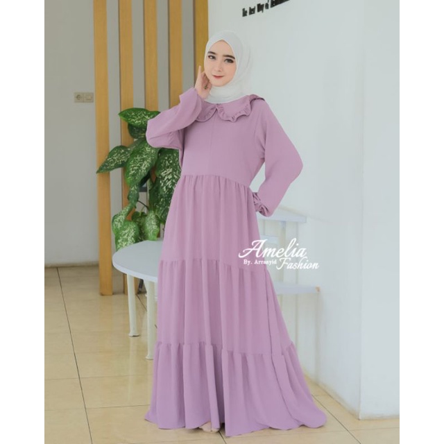GAMIS LEBARAN 2025 || GAMIS TERLARIS CRINGKEL AIRFLOW SUSUN DRESS ORIGINAL AMELIA FASHION BY ARRASYI