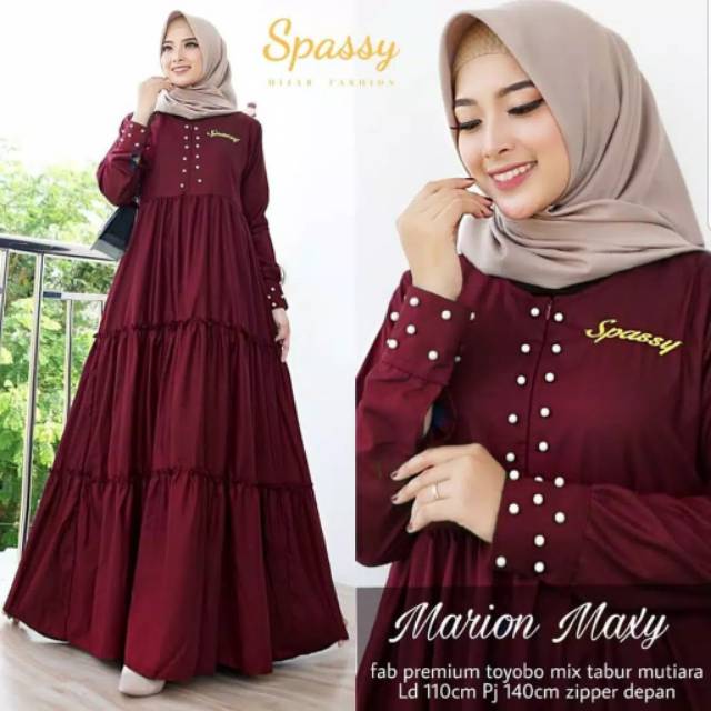 Marion maxy pakaian wanita baju gamis dress fashion muslim