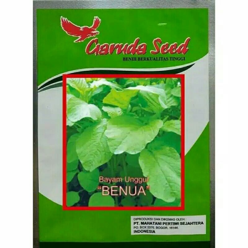 Benih bayam hijau unggul kemasan pabrik garuda seed 50gram