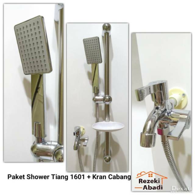 Paket Shower Tiang 1601 Murah Kran Cabang Handshower 