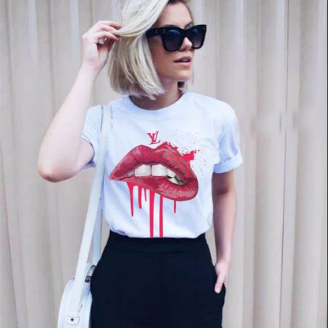 KAOS INISIAL LV BIBIR/BRANDED TEE/KAOS CEWEK/IMPORT TEE