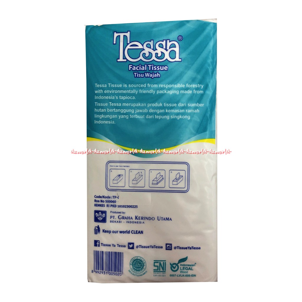 Tessa Facial Tissue 200ply Tissu Wajah Lembut Tesa Ramah Lingkungan